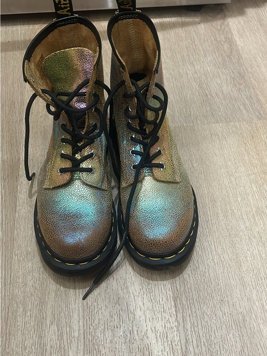 Dr. Martens Shoes - Dr. Martens Iridescent Multicolor Leather Lace-Up Boots